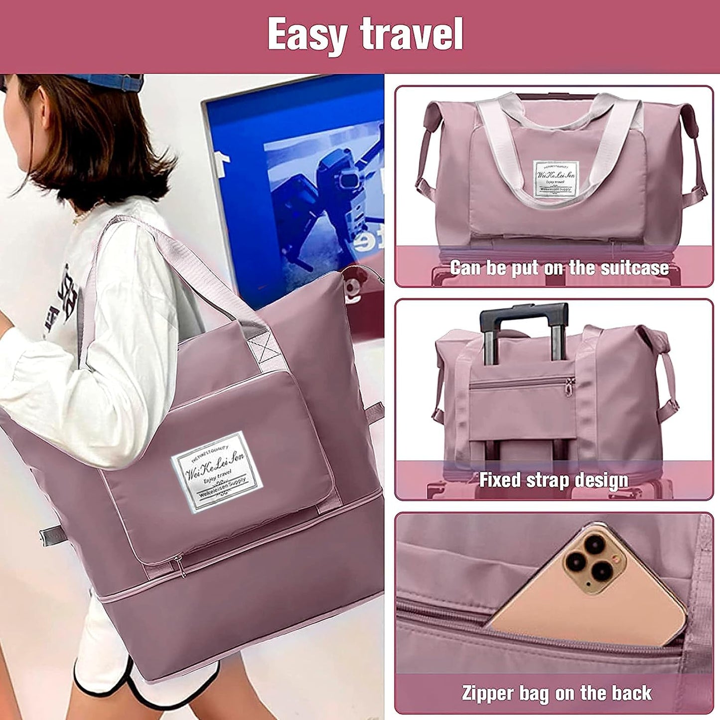 Travel Hand Bag Large Capacity Folding Travel Bag Waterproof Duffel Luggage Bag